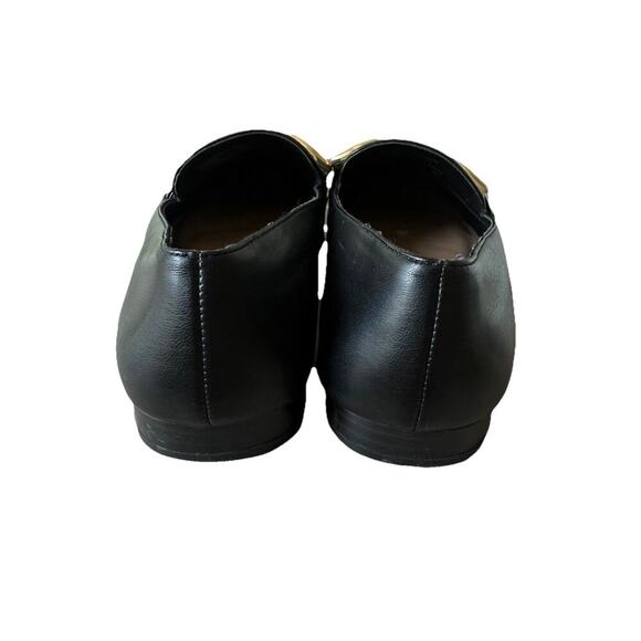 STEVEN New York Harlane Black Leather Gold Horsebit Women's Loafers Flats 8 - Picture 8 of 10